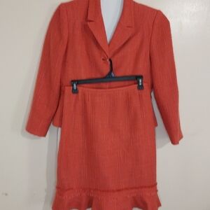 Le Suit Size 8 Petite Women's Vibrant Peach Fabric